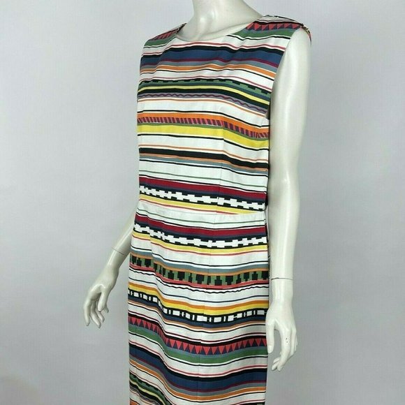 Kate Spade Saturday Stripe Sheath Dress Stretch Cotton Blend Multicolor Women 14 - Picture 3 of 16